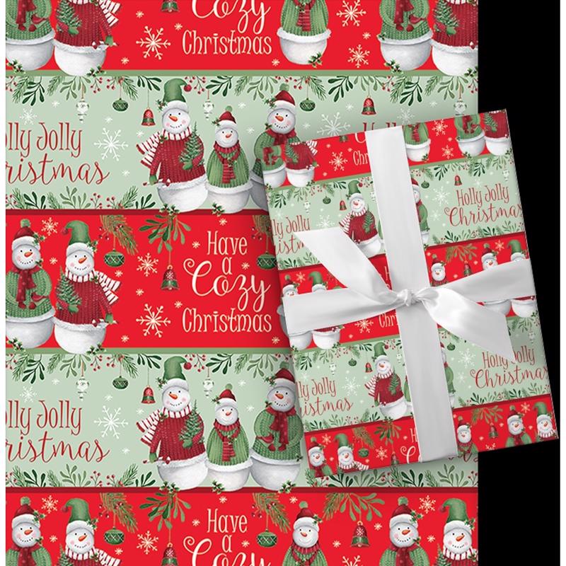 Paper Images Assorted Santas and Snowman Gift Wrap