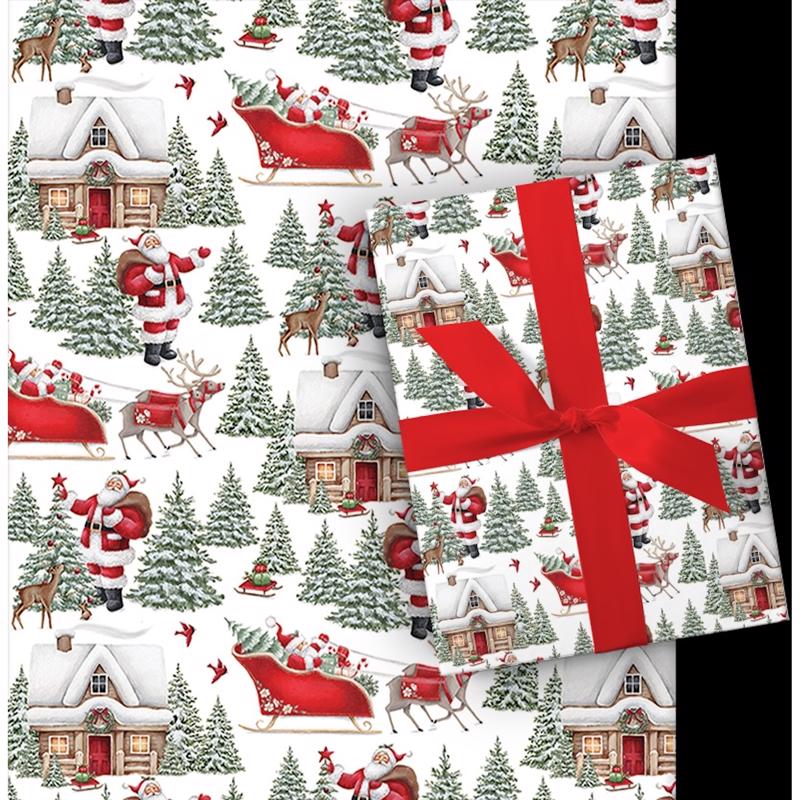 Paper Images Assorted Santas and Snowman Gift Wrap