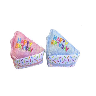 Multipet Assorted Plush Birthday Cake Slice Dog Toy 6