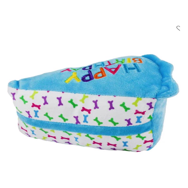 Multipet Assorted Plush Birthday Cake Slice Dog Toy 6