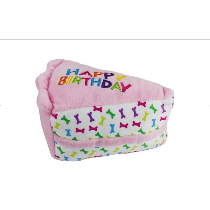 Multipet Assorted Plush Birthday Cake Slice Dog Toy 6