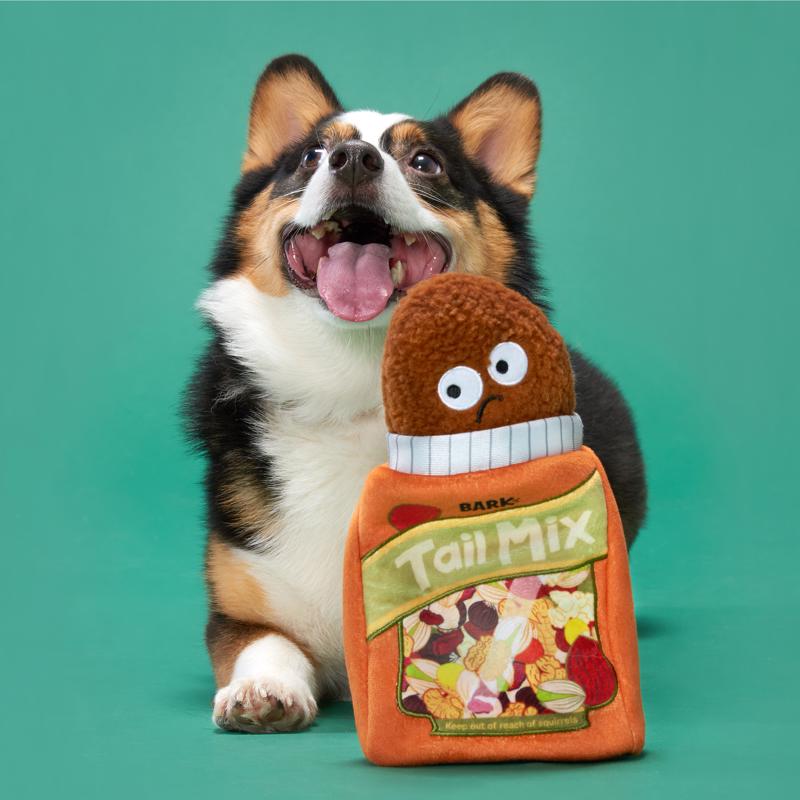 Bark Multicolored Plush Tail Mix Dog Toy