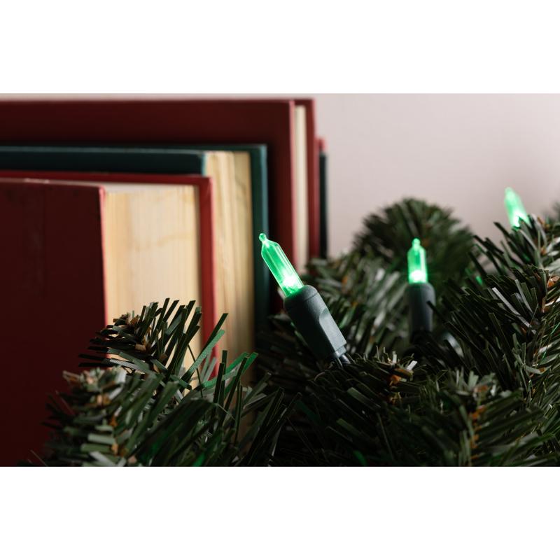 Celebrations Platinum LED T5 Green 50 ct String Christmas Lights 25 ft.