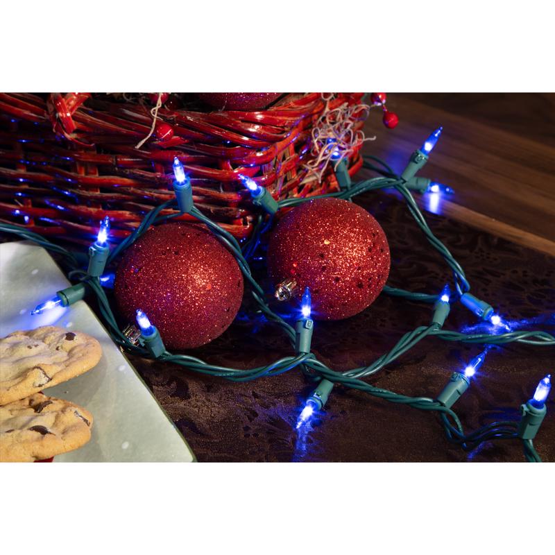 Celebrations Platinum LED T5 Blue 50 ct String Christmas Lights 25 ft.