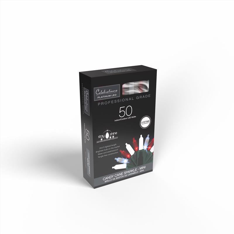 Celebrations Platinum LED T5 Red/White 50 ct String Christmas Lights 25 ft.