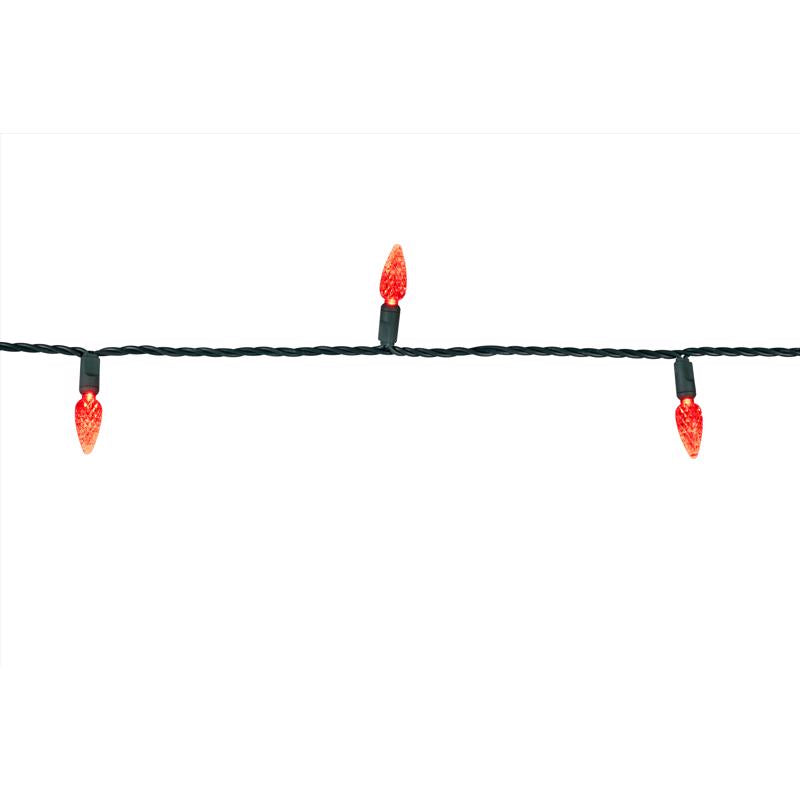 Celebrations Platinum LED C6 Red 50 ct String Christmas Lights 25 ft.