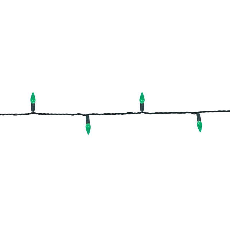 Celebrations Platinum LED C6 Green 50 ct String Christmas Lights 25 ft.