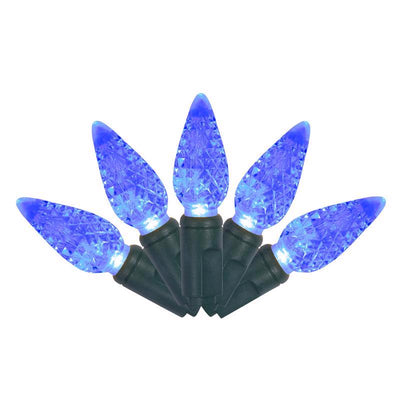 Celebrations Platinum LED C6 Blue 50 ct String Christmas Lights 25 ft.