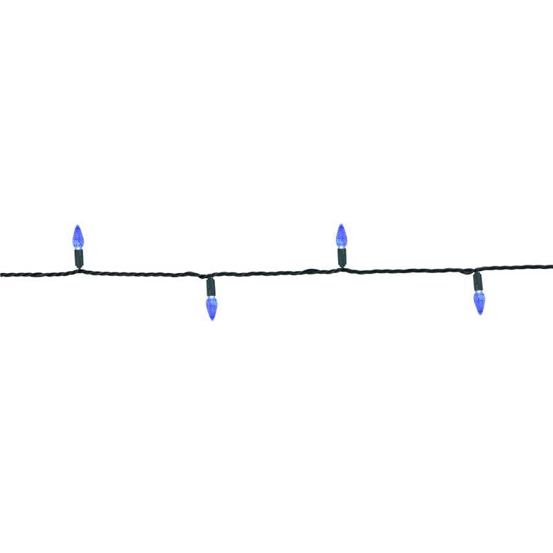 Celebrations Platinum LED C6 Blue 50 ct String Christmas Lights 25 ft.