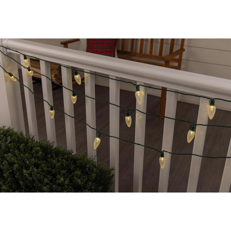 Celebrations Platinum LED C6 Multicolored 50 ct String Lights w/Remote Christmas Lights 25 ft.