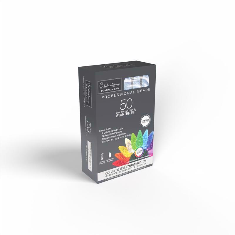 Celebrations Platinum LED C6 Multicolored 50 ct String Lights w/Remote Christmas Lights 25 ft.