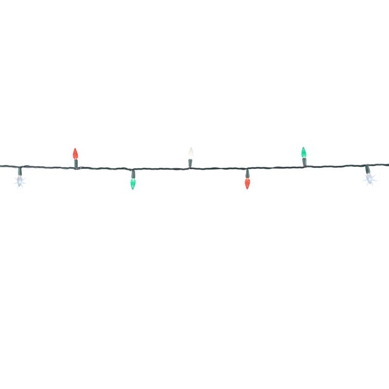 Celebrations Platinum LED C6 Red/Green/Pure White 50 ct String Christmas Lights 25 ft.