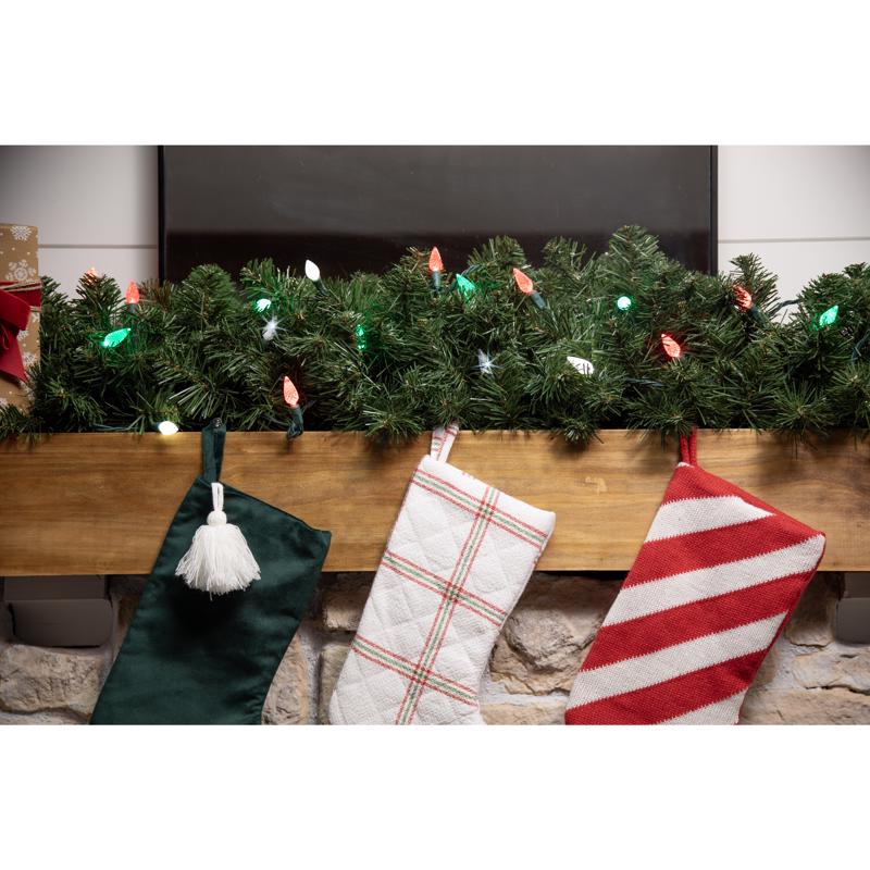 Celebrations Platinum LED C6 Red/Green/Pure White 50 ct String Christmas Lights 25 ft.