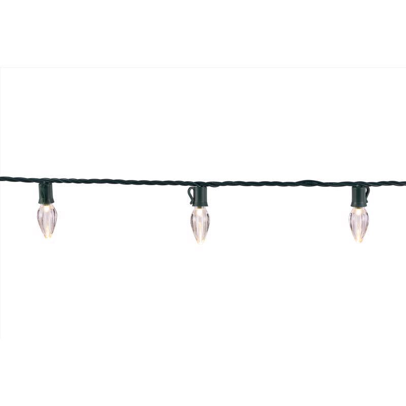 Celebrations Platinum LED C7 Warm White Clear 50 ct String Christmas Lights 25 ft.