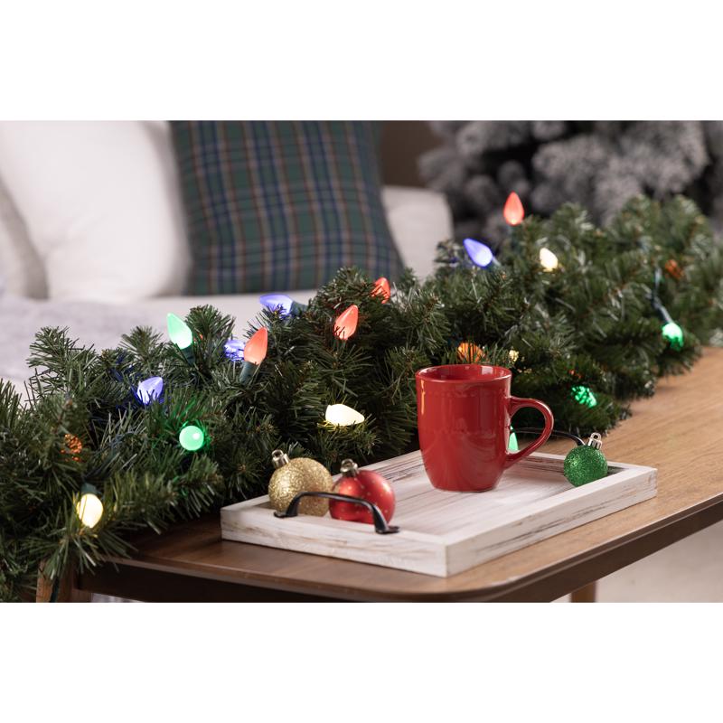 Celebrations Platinum LED C7 Multicolored 50 ct String Christmas Lights 25 ft.