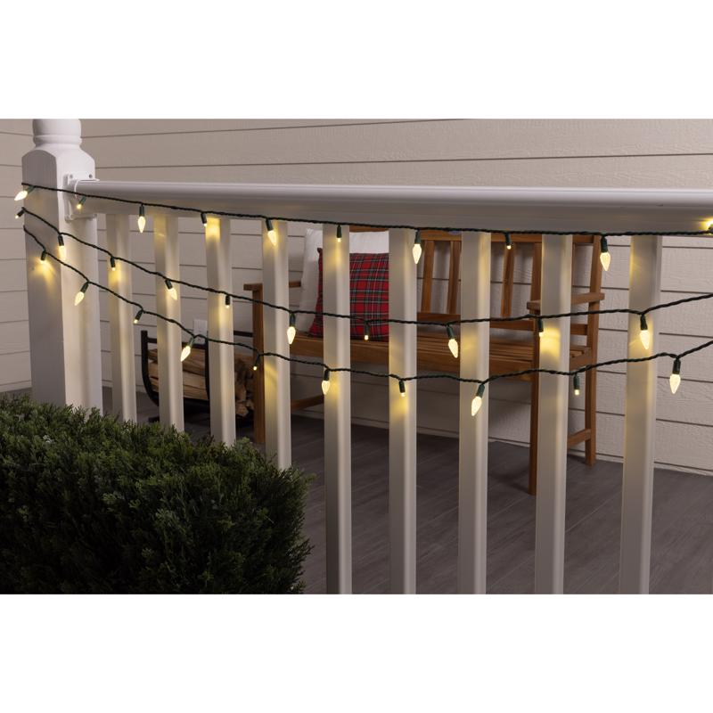 Celebrations Platinum LED C6/Mini Warm White 50 ct String Christmas Lights 25 ft.