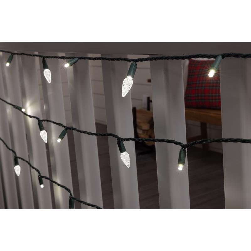 Celebrations Platinum LED C6 Pure White Duet 50 ct String Christmas Lights 25 ft.