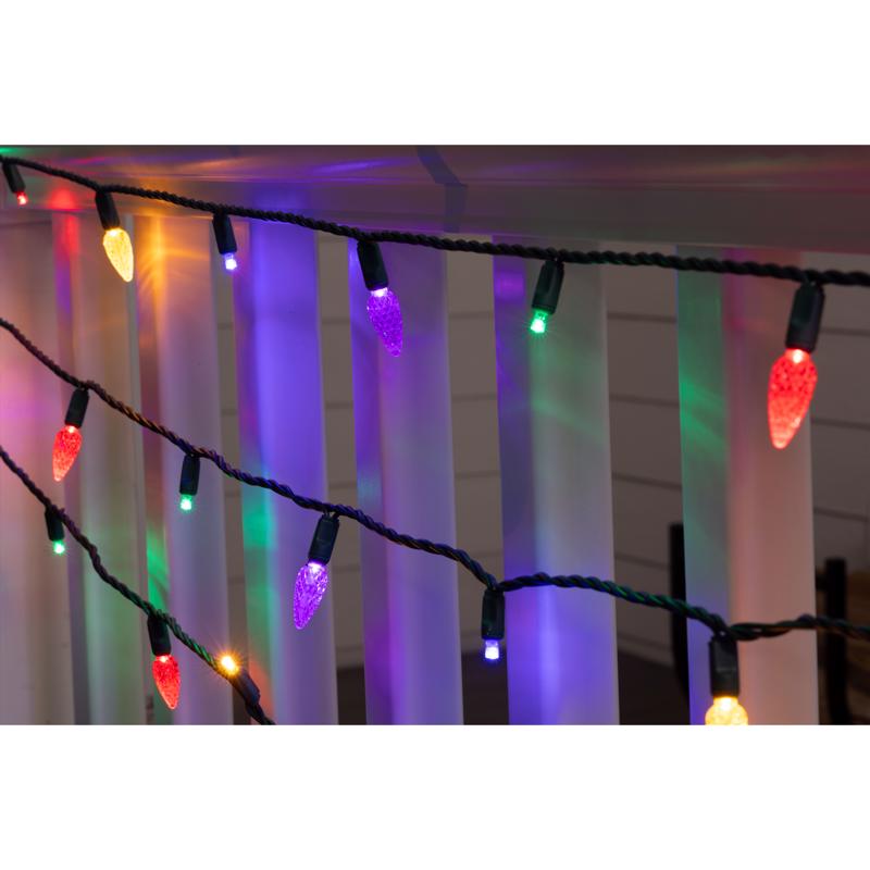Celebrations Platinum LED C6 Multicolored Duet 50 ct String Christmas Lights 25 ft.