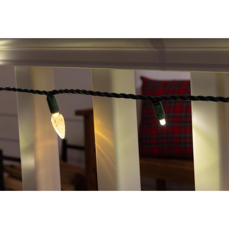 Celebrations Platinum LED C6 White 50 ct String Christmas Lights 25 ft.