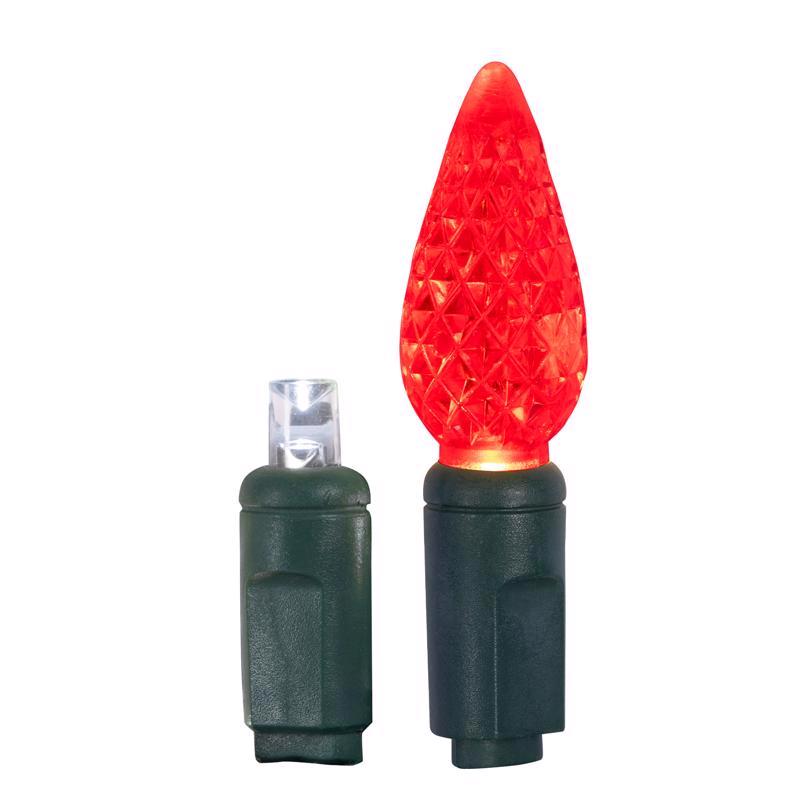 Celebrations Platinum LED C6 Red/White 50 ct String Christmas Lights 25 ft.