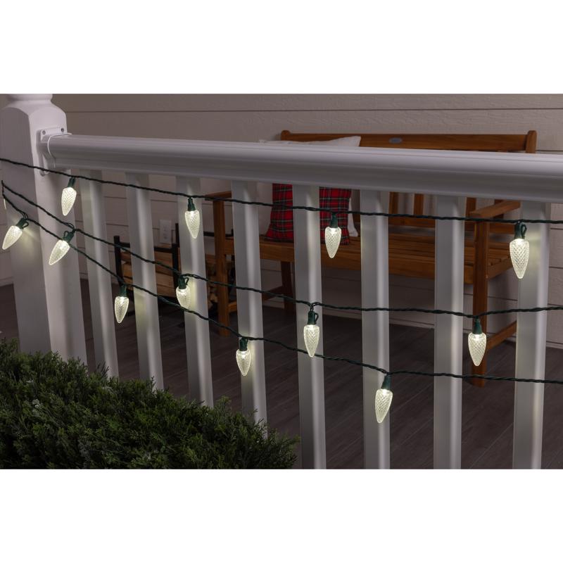 Celebrations Platinum LED C9 Pure White 25 ct String Christmas Lights 25 ft.