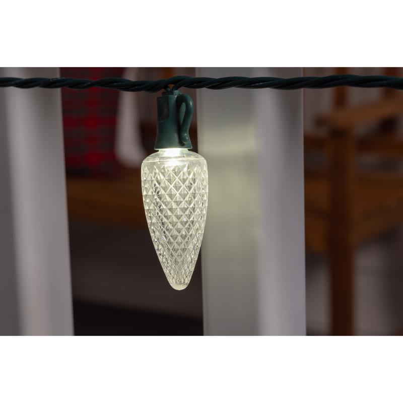 Celebrations Platinum LED C9 Pure White 25 ct String Christmas Lights 25 ft.