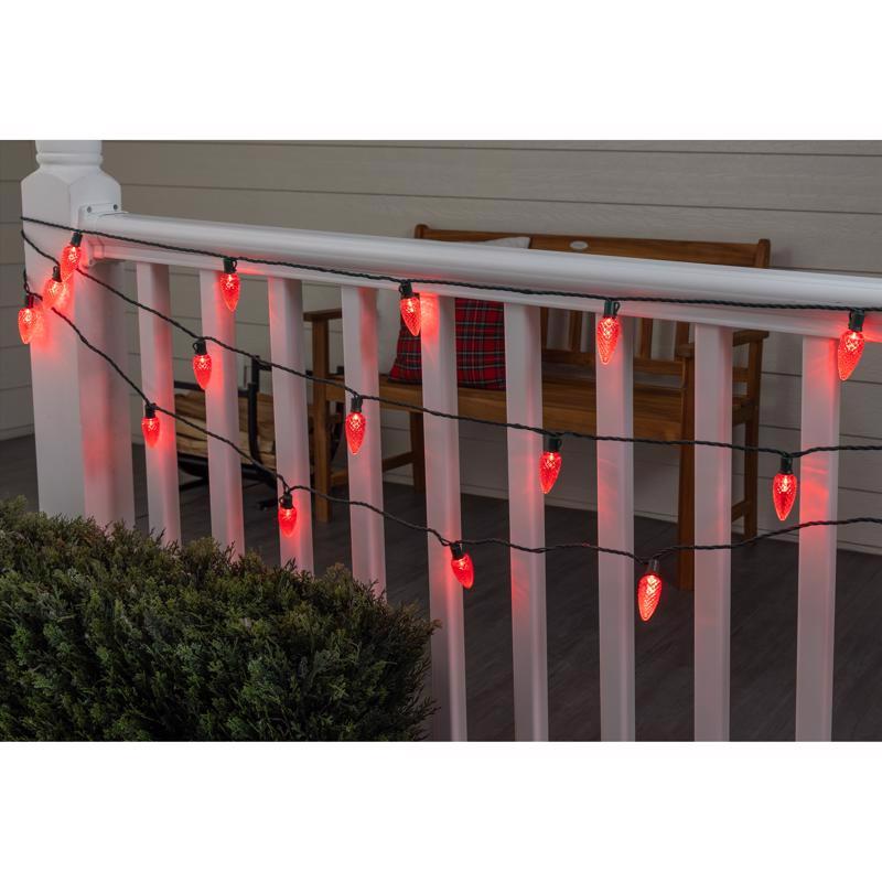 Celebrations Platinum LED C9 Red 25 ct String Christmas Lights 25 ft.