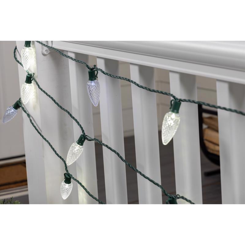 Celebrations Platinum LED C9 Pure White 25 ct String Christmas Lights 25 ft.