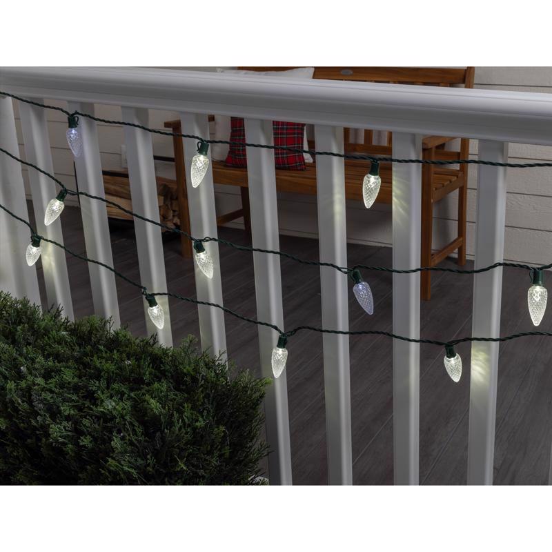 Celebrations Platinum LED C9 Pure White 25 ct String Christmas Lights 25 ft.