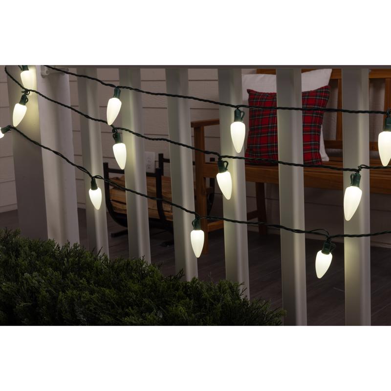 Celebrations Platinum LED C9 White 25 ct String Christmas Lights 25 ft.