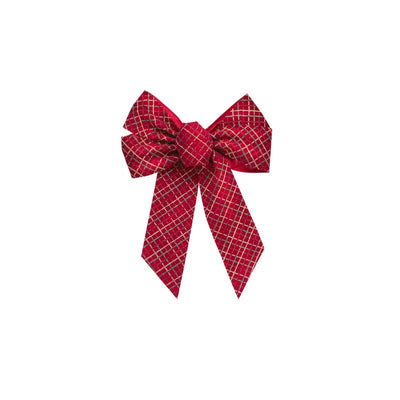 Holiday Trims Glitter Plaid Red/Green/Gold Bow Christmas Wall Decor Fabric