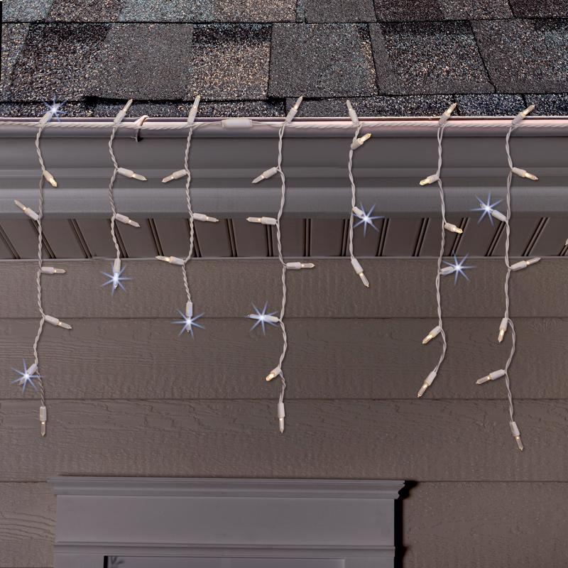 Celebrations Platinum LED T5 Warm White 100 ct Icicle Christmas Lights 9.5 ft.