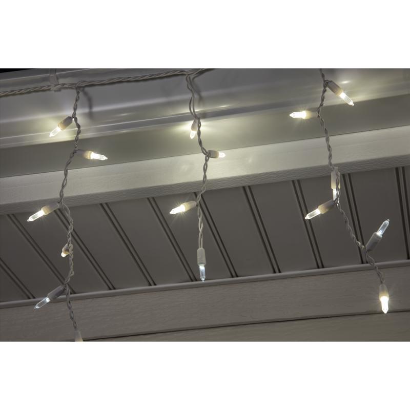 Celebrations Platinum LED T5 Pure White 100 ct Icicle Christmas Lights 9.5 ft.