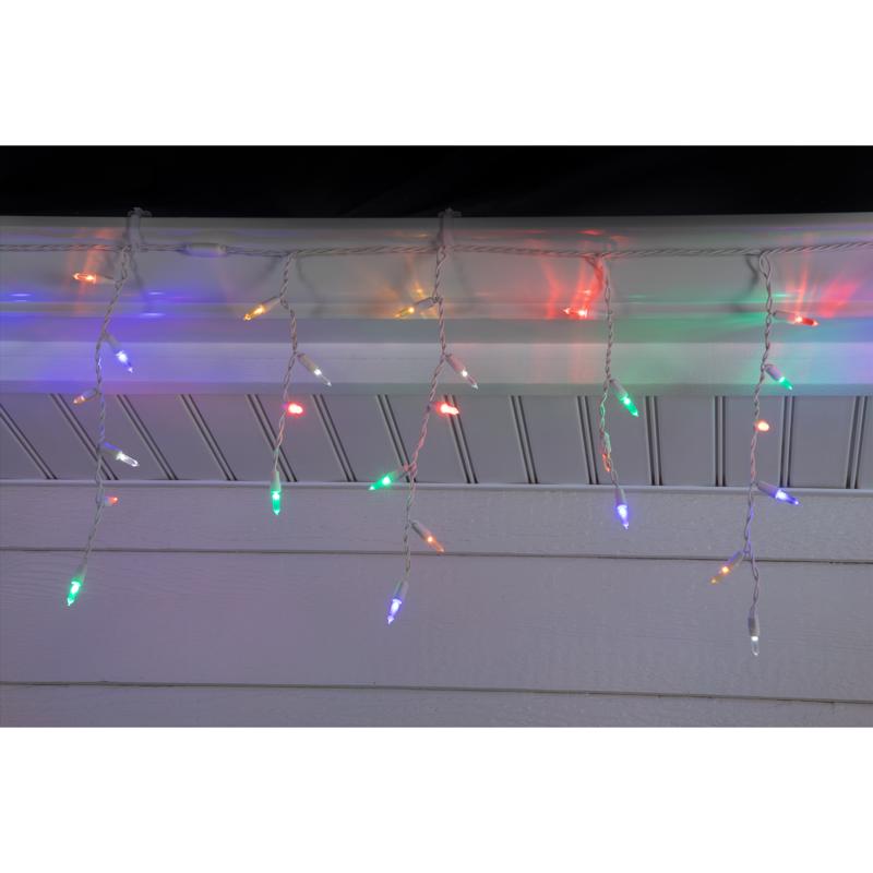 Celebrations Platinum LED T5 Multicolored 100 ct Icicle Christmas Lights 9.5 ft.