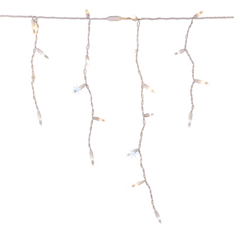 Celebrations Platinum LED T5 Pure White/Warm White 100 ct Icicle Christmas Lights 9.5 ft.