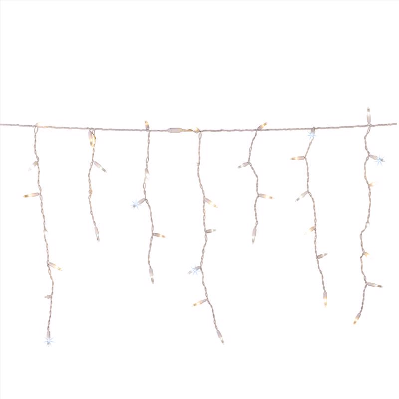 Celebrations Platinum LED T5 Pure White/Warm White 100 ct Icicle Christmas Lights 9.5 ft.