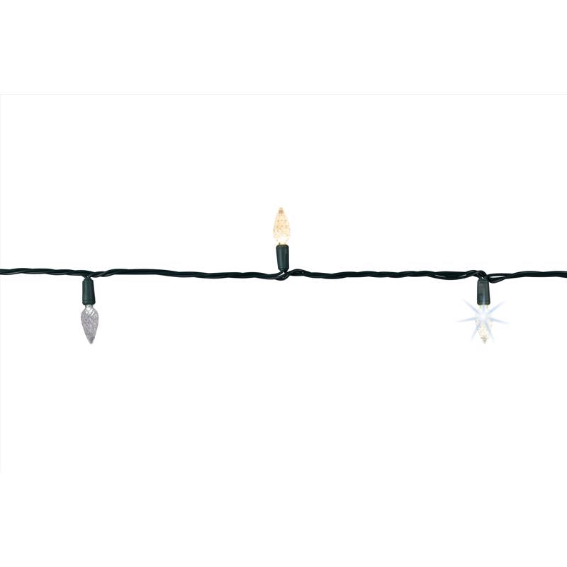 Celebrations Platinum LED C6 Multicolored/Warm White 50 ct String Christmas Lights 25 ft.