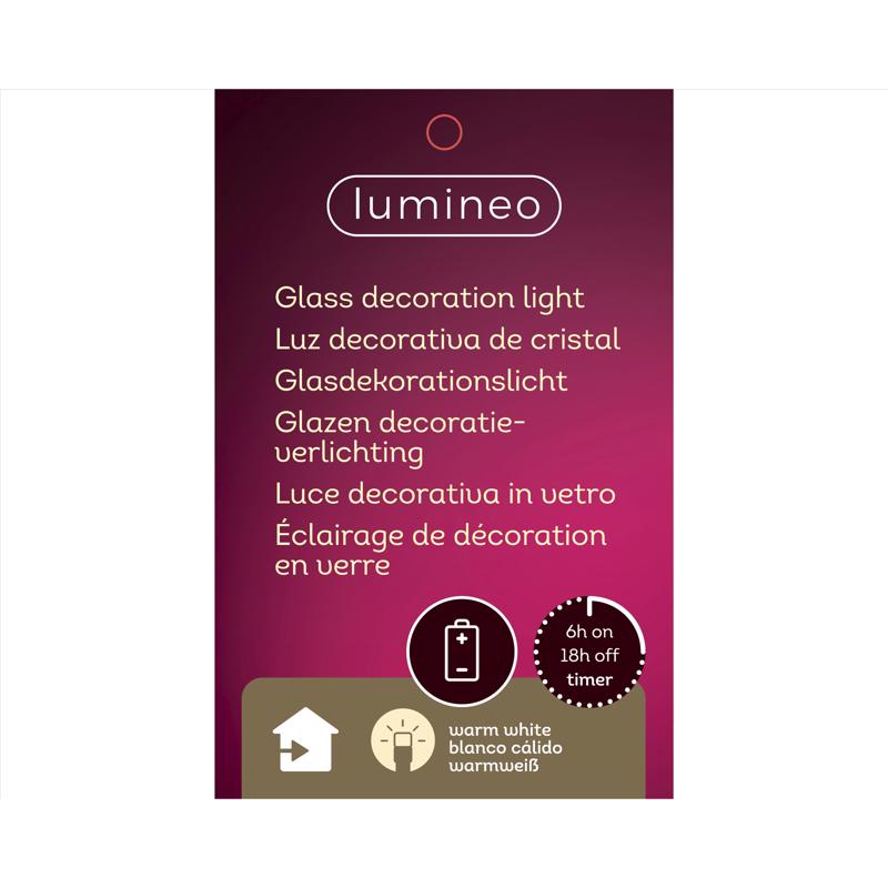 Lumineo LED Red Lighting Christmas Tree 13 in.