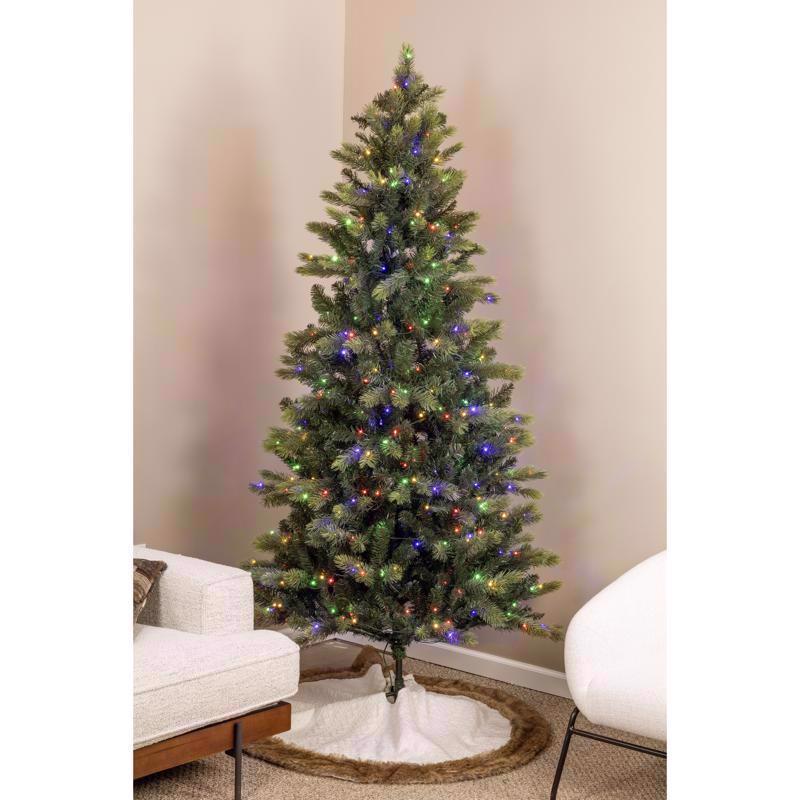 Holiday Bright Lights 1-2 Tree 7 ft. Full LED 450 ct Cayce Pine Color Changing Christmas Tree