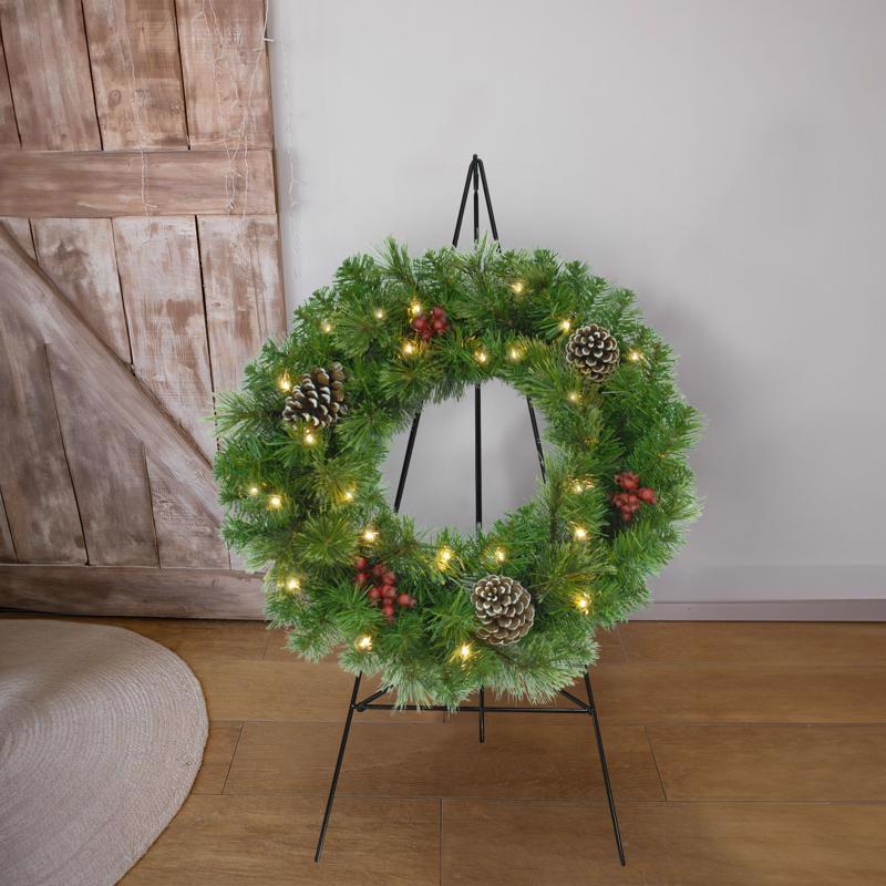 Holiday Bright Lights 45 in. Easel Wreath Stand