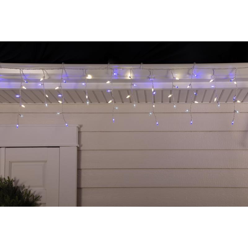 Celebrations Platinum LED T5 Blue/Pure White 100 ct Icicle Christmas Lights 9.5 ft.