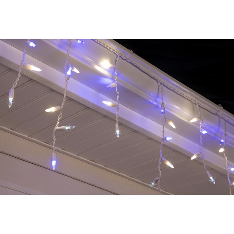 Celebrations Platinum LED T5 Blue/Pure White 100 ct Icicle Christmas Lights 9.5 ft.