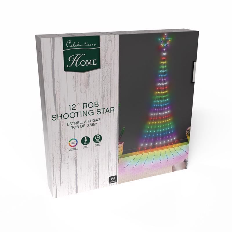 Celebrations LED Multi RGB Shooting Star 12 ft. Yard Decor