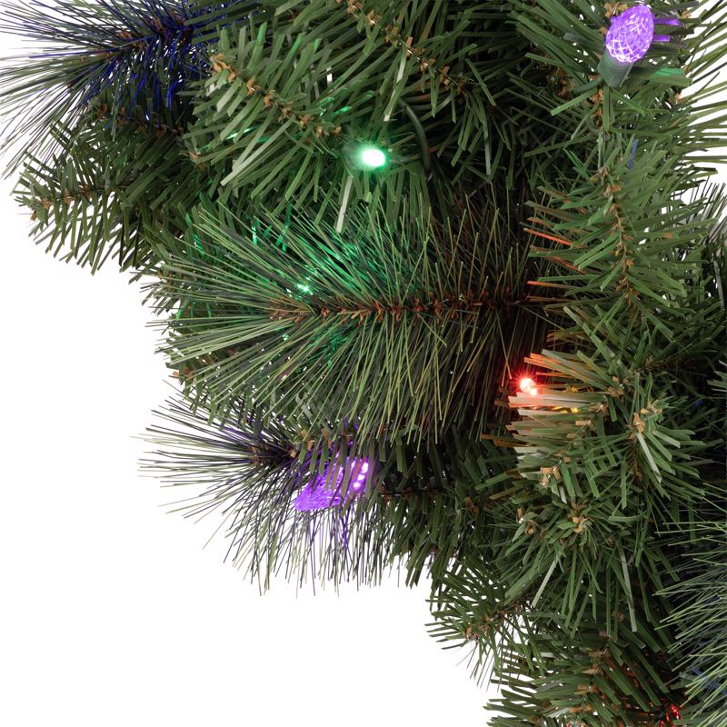 Celebrations Platinum 26 in. D LED Prelit Multicolored Mixed Pine Wreath