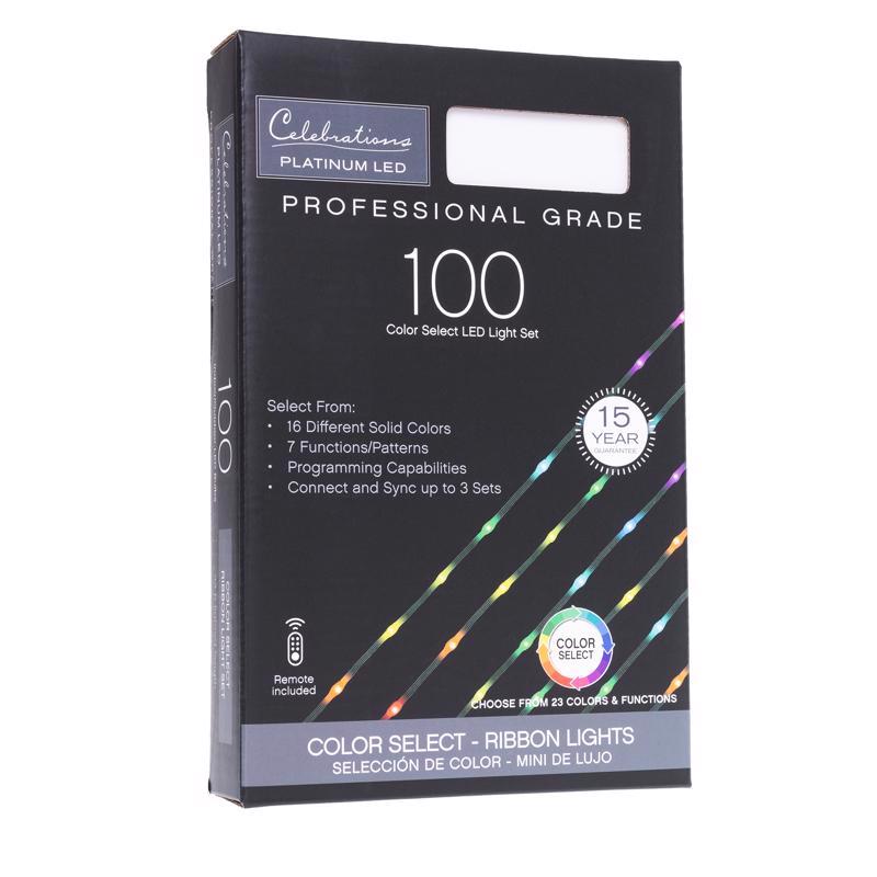 Celebrations Platinum LED RGB 100 ct String Christmas Lights 17 ft.