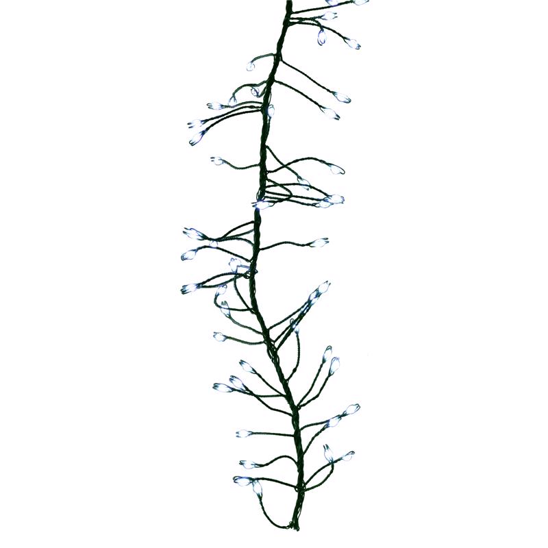 Celebrations Platinum LED Big Seed Cluster Pure White 250 ct String Christmas Lights 10 ft.