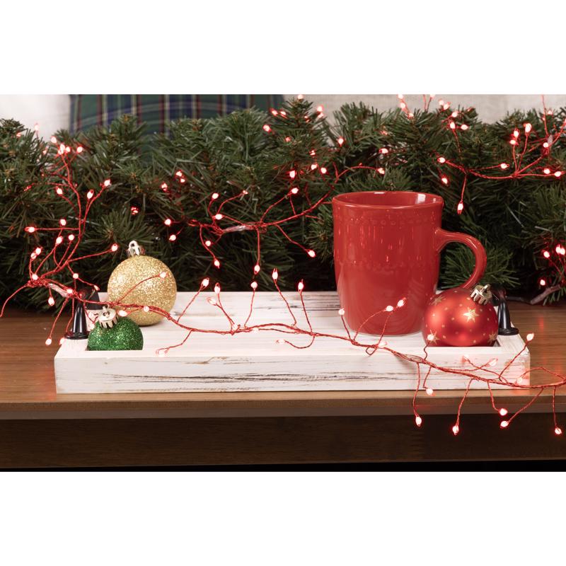 Celebrations Platinum LED Big Seed Cluster Red 250 ct String Christmas Lights 10 ft.