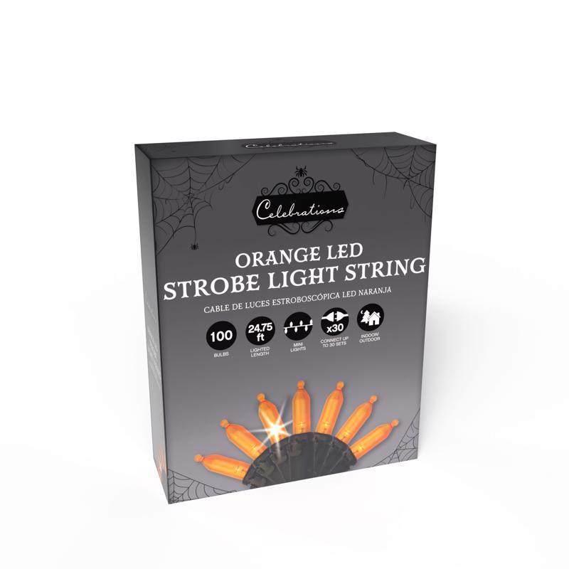 Celebrations Orange 100 ct LED Mini Halloween String Lights