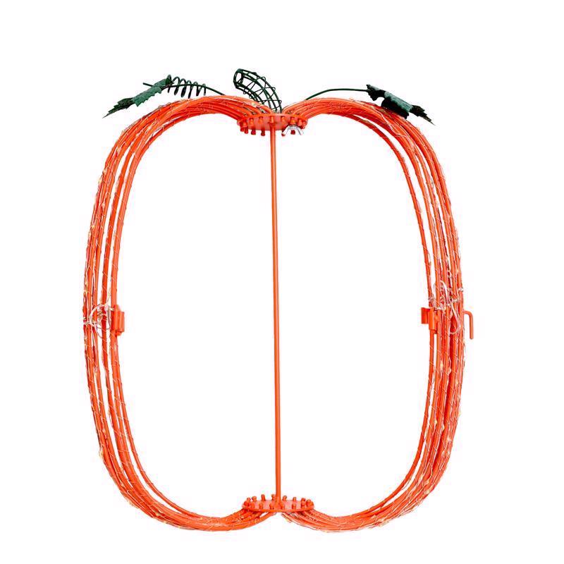 Celebrations Orange 216 ct 16 in. LED Prelit Foldable Pumpkin Halloween Decor