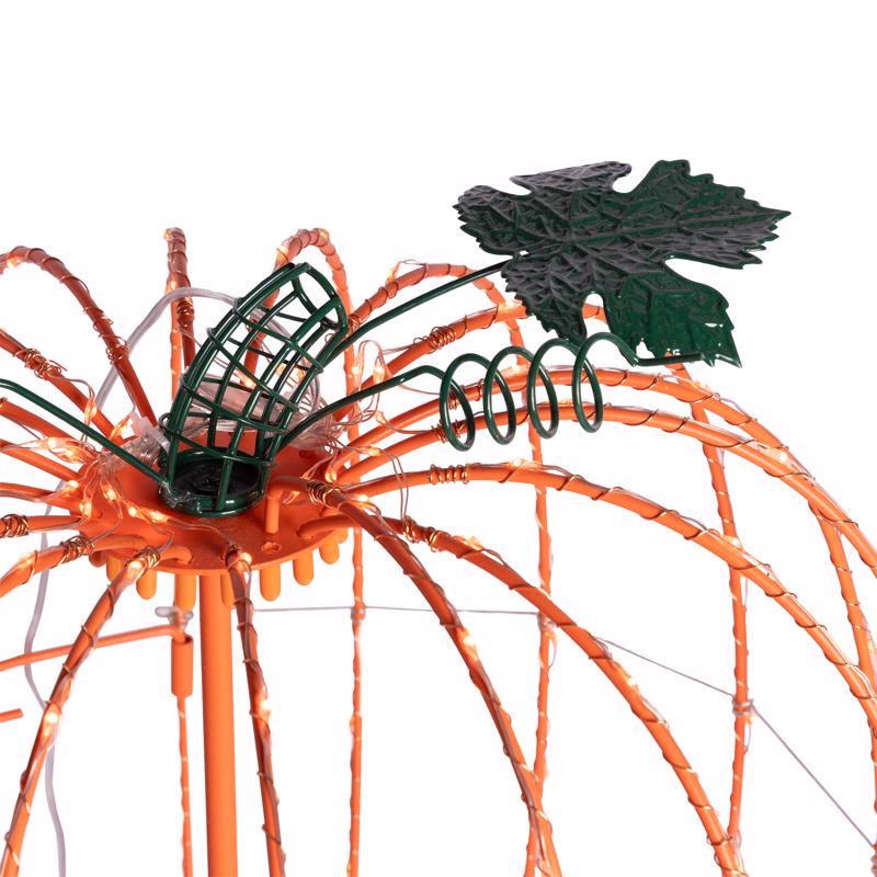 Celebrations Orange 216 ct 16 in. LED Prelit Foldable Pumpkin Halloween Decor
